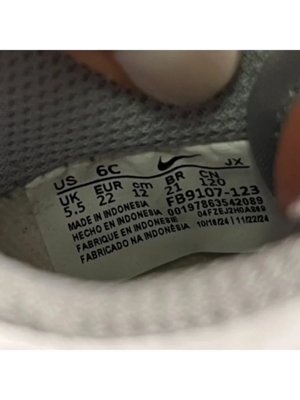 Nike Dunk Low Toddler Size 6C Gray White Athletic Walking Leather Shoes Sneakers
